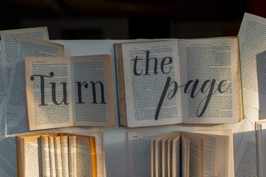 Turn the page on your story - books. Storytelling in your marketing.